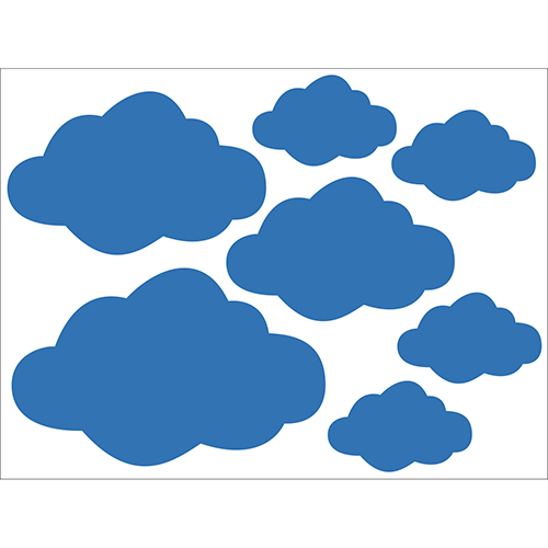 Sticker électrostatiques Nuages bleu pour déco de vitres, fenêtres et miroirs.