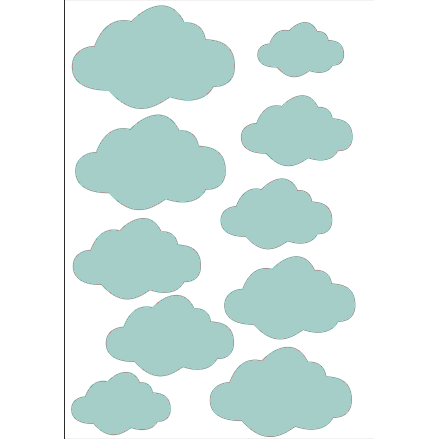 Sticker adhésif Nuages 3D bleu pour décoration des murs intérieurs