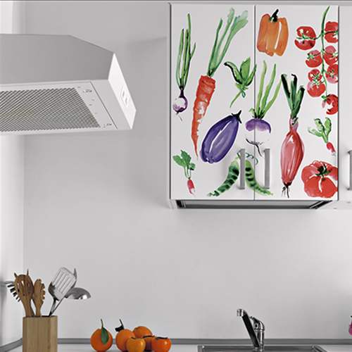 Sticker Carrelage Aquarelle pour cuisine