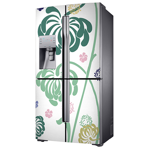 Sticker fleur frigo américain