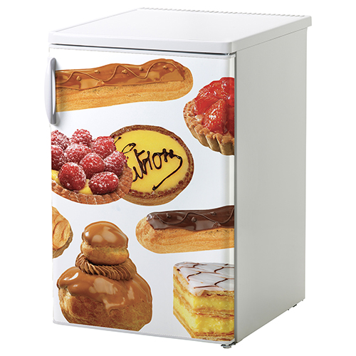 Sticker patisserie pour petit frigo standard