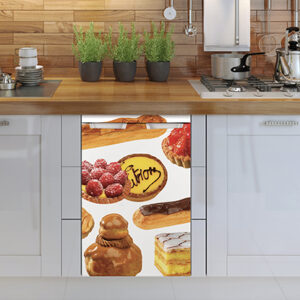 Sticker patisserie pour lave vaisselle dans une cuisine simple