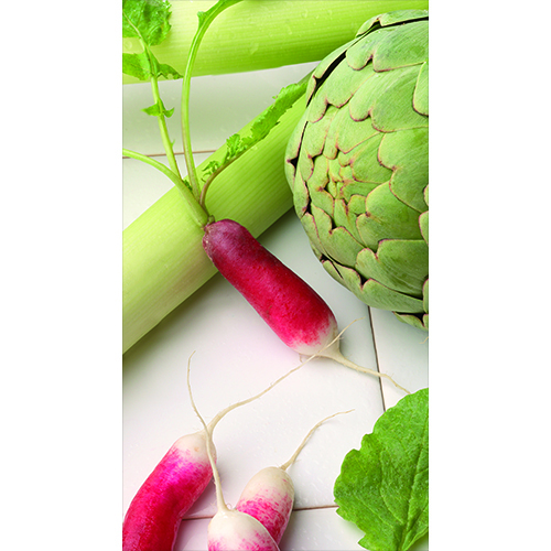 Autocollant légumes verts pour décoration de grand frigo