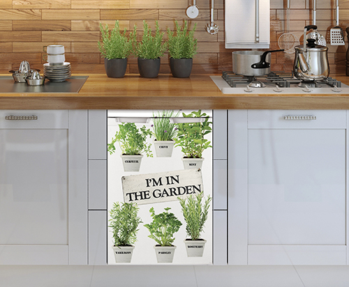 Sticker adhésif Herbes Aromatiques décoration Sticker herbes aromatiques pour décoration de petit frigo de cuisine
