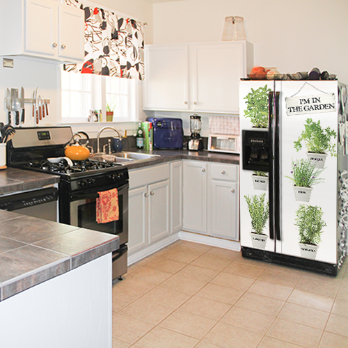 Adhésif herbes aromatiques décoration de frigo américain pour cuisine