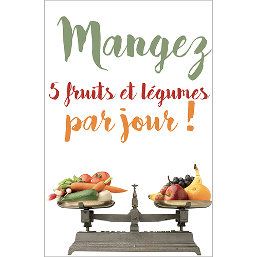 Sticker pour petit frigos modèle 5 fruit et légumes