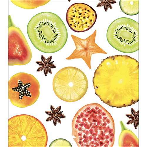 Sticker décoratif pour cuisine fruits FRUITS EXOTIQUES