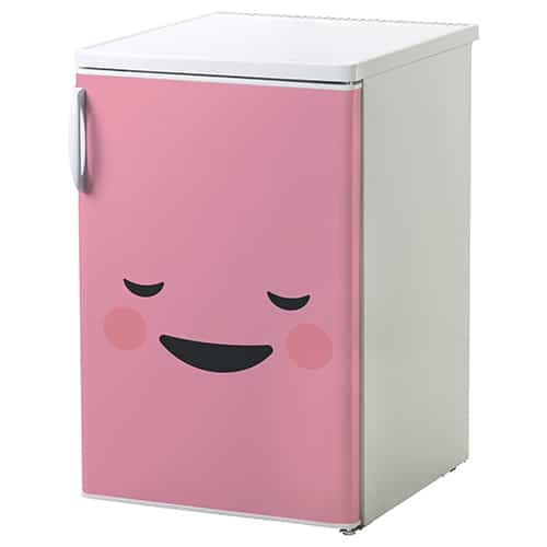 Stickers déco Smiley Content Rose pour frigidaire petit et blanc