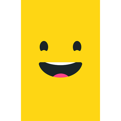 Sticker frigo Smiley Grand Sourire Jaune prêt à coller