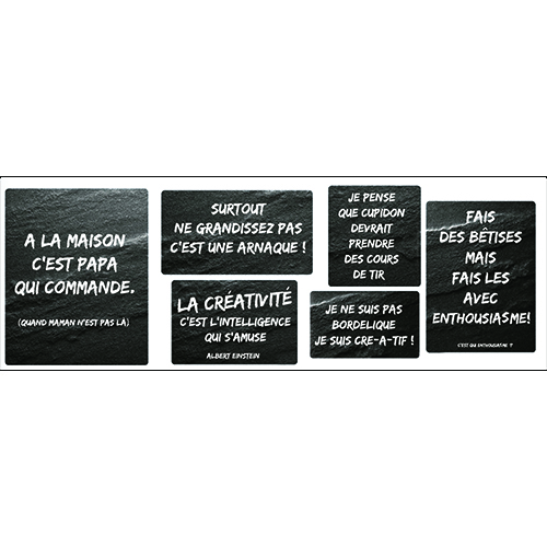 Sticker adhésif affiche citation noir pour déco d'intérieur