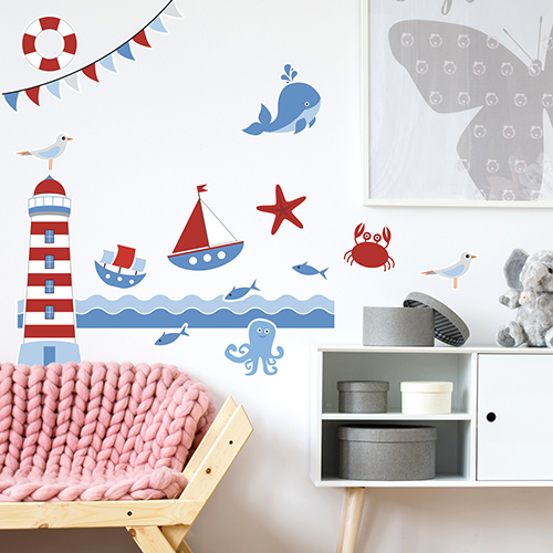 Autocollant déco rond rose pour mur blanc de chambre d'enfant