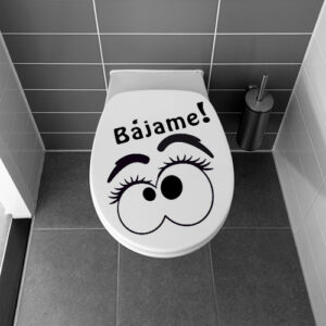 Abattant de toilettes classique décoré avec un sticker pour WC Yeux Bajame