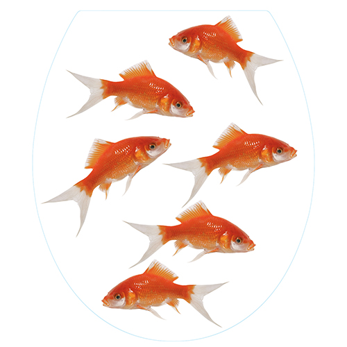 Sticker déco adhésif Poisson Rouge pour siège de WC