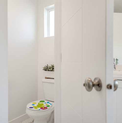 Autocollant décoration scandinave lichen triangles de couleurs pour carrelage blanc de salle de bain