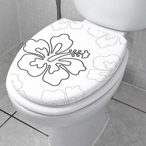 Décoration pour toilettes adhésives Fleurs