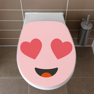 Toilettes complètement amoureux décorés du sticker adhésif Smiley amoureux rose