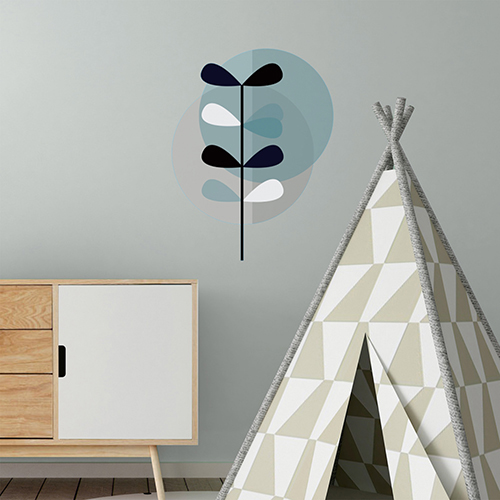 Autocollant déco pour chambre d'enfant ronds bleu et gris moderne