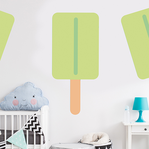 Sticker mural deco chambre enfant glace citron vert Sticker déco murs glace citron vert dans chambre d'enfant