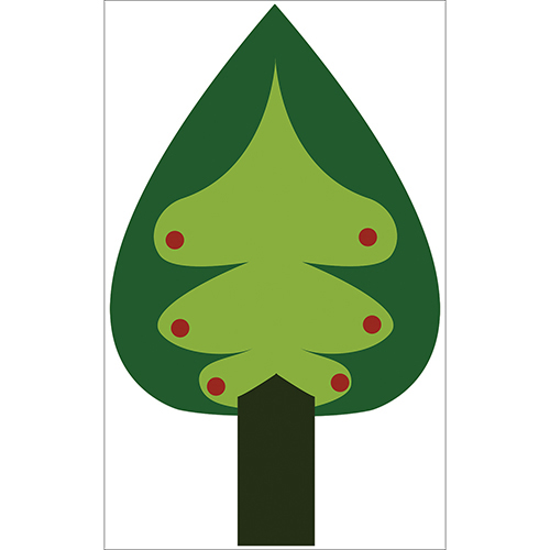 Sticker adhésif arbre vert sapin pour décoration de mur de maison