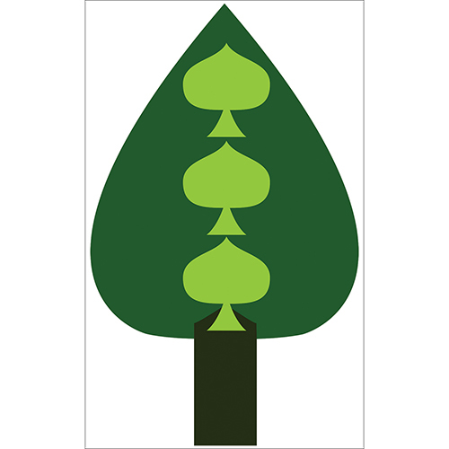 Sticker adhésif vert clair et foncé arbre sapin pour déco de mur