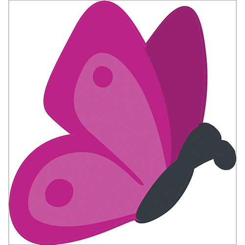 Sticker autocollant pour décoration d'intérieur papillon rose