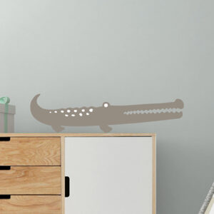 Sticker autcollant déco taupe pour mur gris motif crocodile