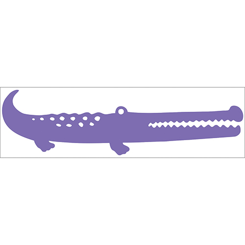 Sticker adhésif violet crocodile pour déco de mur de chambre d'enfant