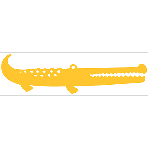 Sticker adhésif pour chambre d'enfant croco jaune déco