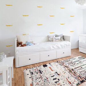 Sticker autocollant jaune crocodile pour déco de chambre d'enfant