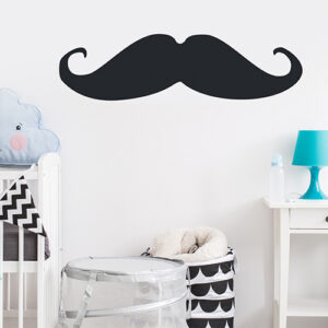 Sticker autocollant noir moustache pour déco mur blanc de chambre de bébé