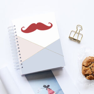 Stiker autocollant moustache rouge pour décoration d'agenda