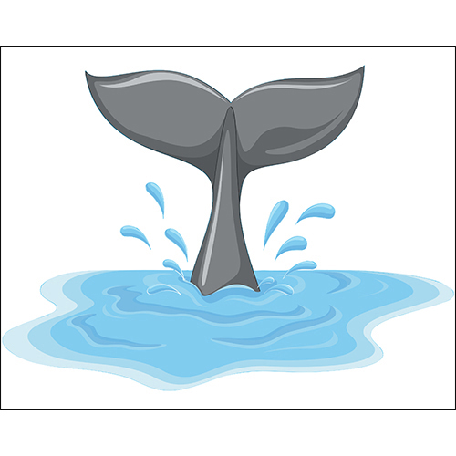 Sticker autocollant bleu et gris queue de dauphin pour décoration de salle de bain