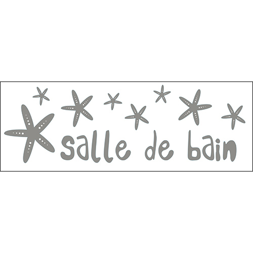 Sticker autocollant gris étoiles de mer pour déco de salle de bain