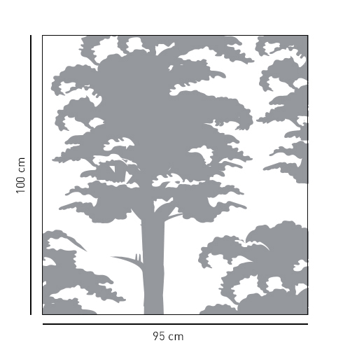 Sticker adhésif décoration arbre gris dimension pour paroi de douche