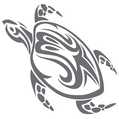 Sticker gris foncé motif tortue pour salle de bain Sticker autocollant gris foncé décoration motif tortue pour salle de bain