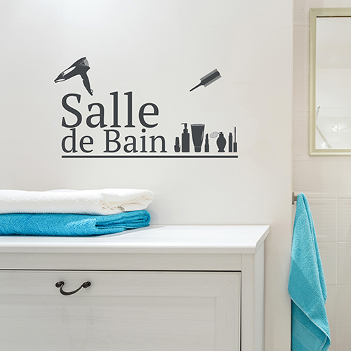 Décoration adhésive pour salle de bain avec lettres adhésives déco.