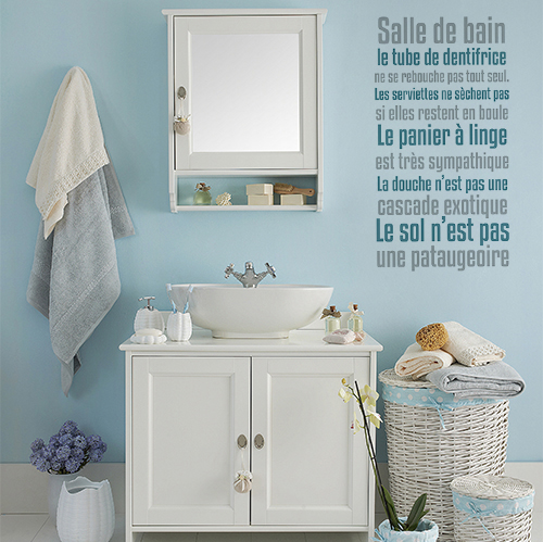 Stickers muraux règles de la salle de bain - Autocollant de salle de bain