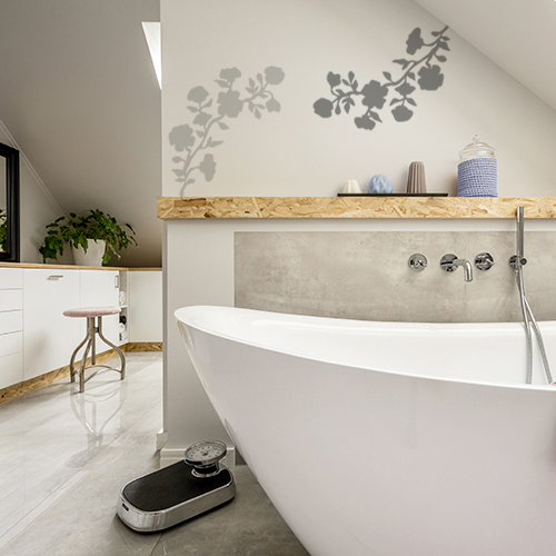 Sticker autocollant Fleurs pour salle de bain