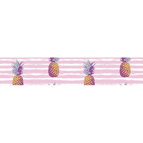 Sticker autocollant pour contremarches représentant des ananas sur fond rose