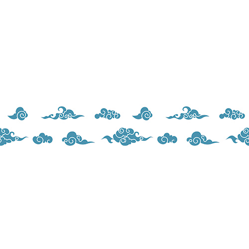 Sticker décoratif mosaïque de nuages bleu pour contremarches