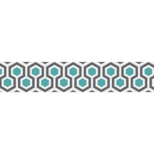 Sticker décoratif adhésif Ruche modèle bleu et gris