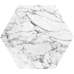 Carrelage hexagone marbre blanc nervure grise