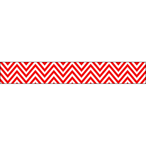 Sticker pour contremarches d'escaliers chevrons rouge et blanc.