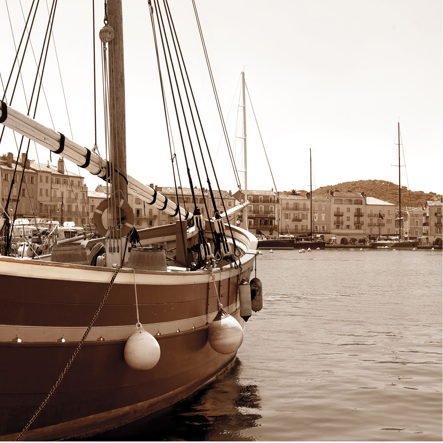panoramique photo du port de St Tropez
