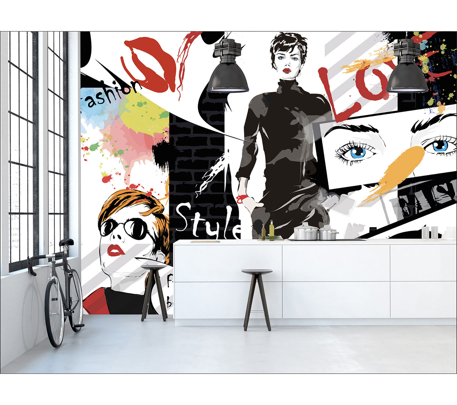 Visuel fashion style à coller panoramique à coller grand format