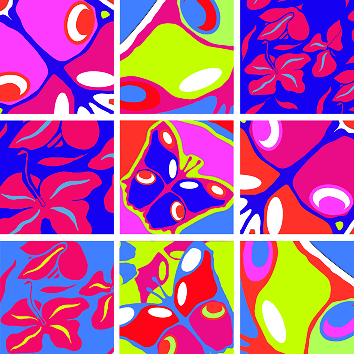 Carrés déco stickers papillons multicolores stickers carrés papillons et fleurs