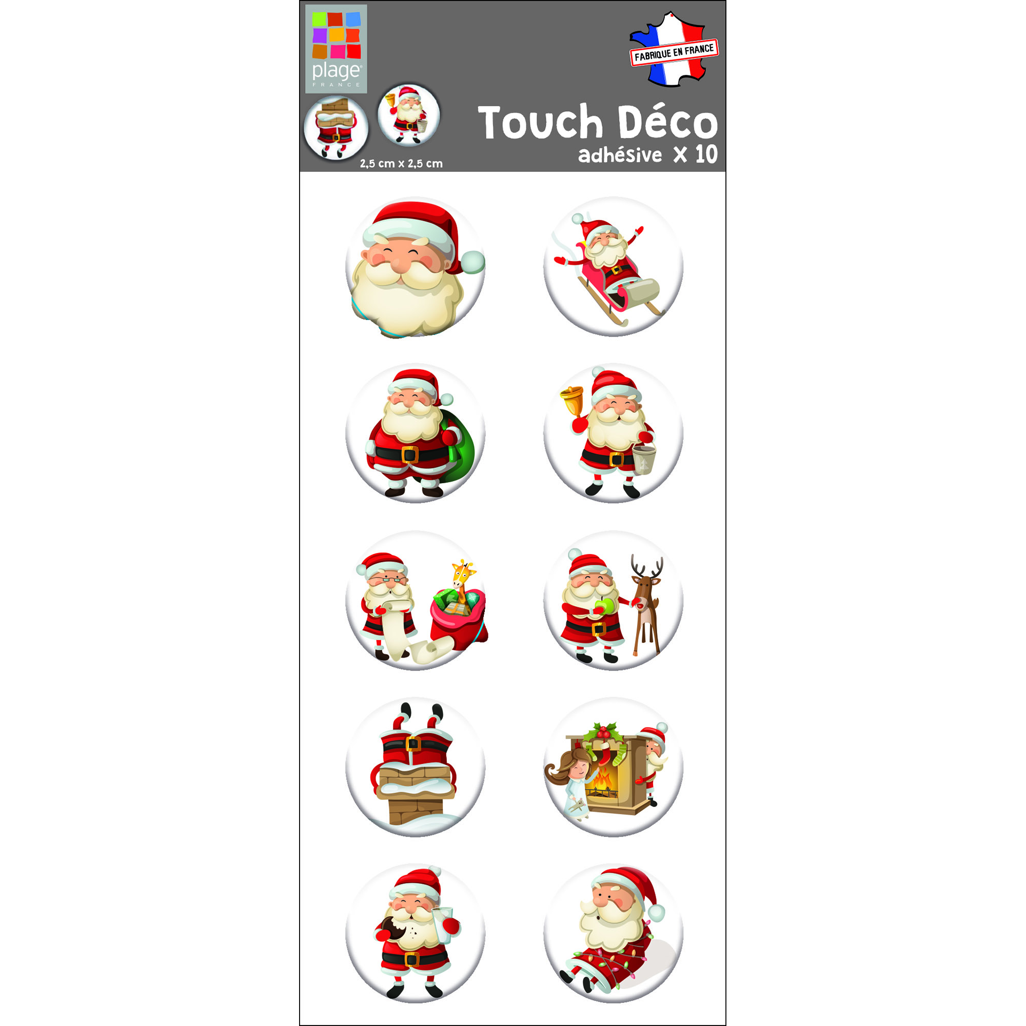 Papa Noël rouge sticker relief