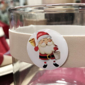 Sticker Père Noël sur un verre