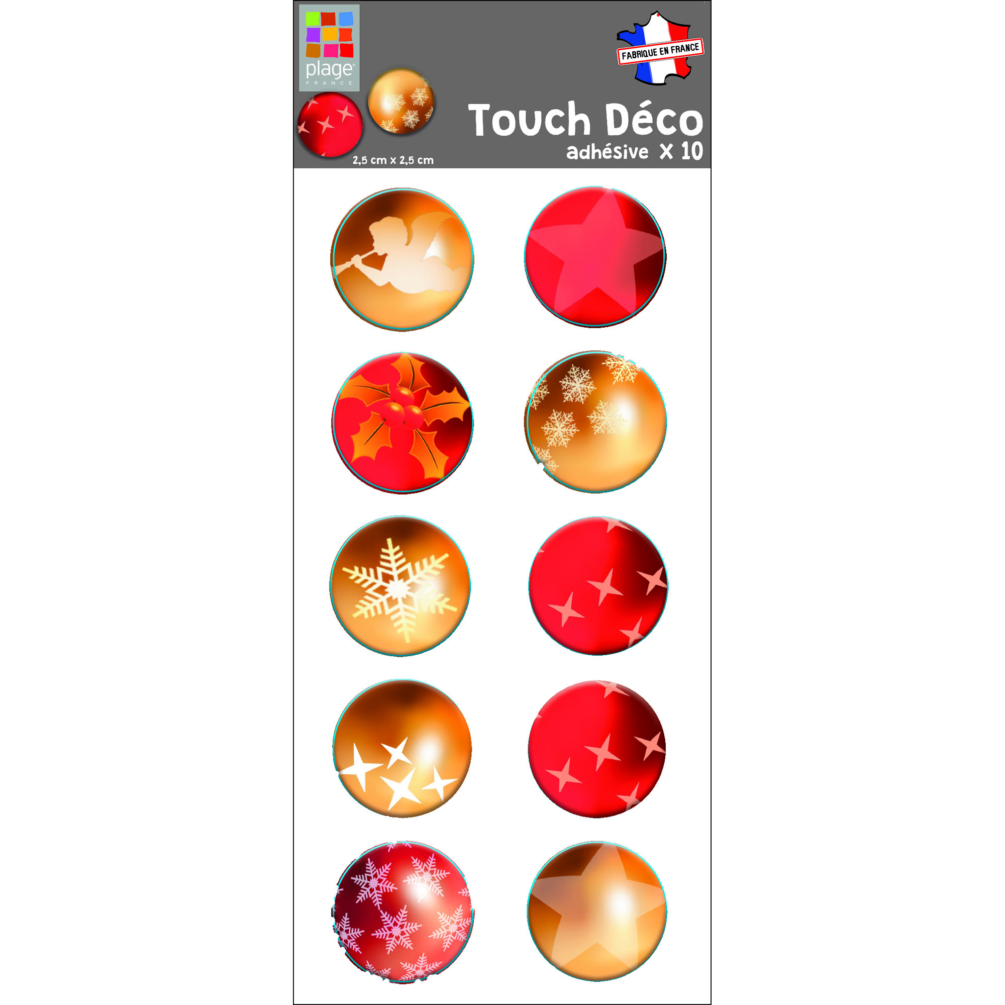 Déco de Noël autocollante boules