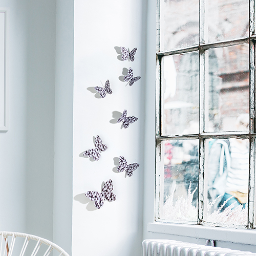 déco 3D papillons noir et blanc